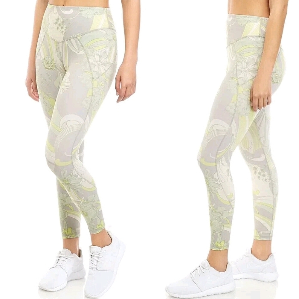 W for Women Pastel Floral LeggingsFree People Movement Size L Wave Crush High Ri